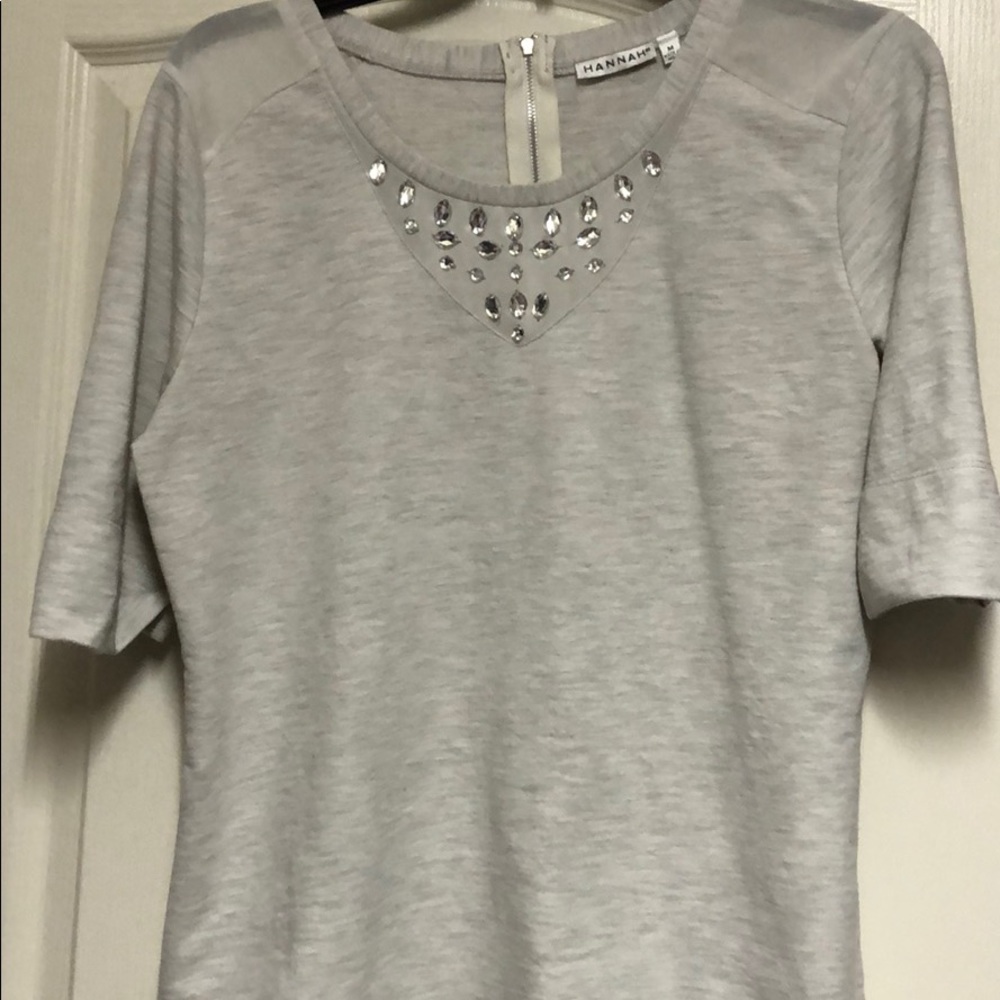 Grey top with beading